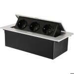 Prise encastrable escamotable - pzcc - 3 prises ac - plan de travail - compact - 26. 5x11. 8x6. 8 cm ...