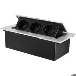 Prise encastrable escamotable - pzcc - 3 prises - plan de travail - 2500w - 110v � 250v - 26. 5x11. 8x6. ...