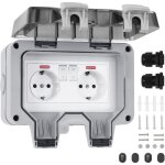 Prise tanche extrieure ip66 avec interrupteur, prise extrieure murale double pour cuisine, salle de ...