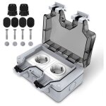 Prise exterieure etanche ip66 double de courant, pour jardin et garage coupe - vent avec interrupteur ...
