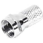 Prise f pour cble antenne coaxial sat / tv - connecteur mle - gris