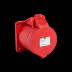Prise femelle droite triphasé 32a 3p + t 380v - 4 broches - étanche ip44 - ide Prise femelle droite triphasé 32a 3p + t 380v - 4 broches - étanche ip44 - ide
