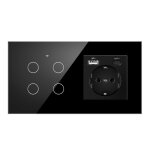 Prise intelligente wifi eu avec usb - a et type - c interrupteur mural tactile en verre tremp� compatible ...