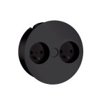 Prise plan de travail alton - double prise � encastrer noir mat