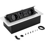 Prise plan de travail pop - up ? 6 prises encastrables cuisine murale label