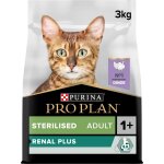 Pro plan sterilised adult renal plus dinde 3kg - croquettes compltes pour chats adultes striliss