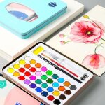 Set de peinture aquarelle - professionnel - 36 couleurs - portable - mixte - adulte