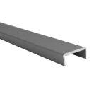 Profil habillage chant en aluminium homewell - u 9x215x9 - satin argent - lg 1000mm