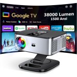 Projecteur 4k 1080p 1500 ansi google tv / netflix auto focus wifi6 bt5. 2 contr�le vocal retroprojecteur ...