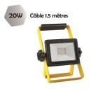 Projecteur de chantier led 20w 1800 lm ip65 4000k cble 18m - garantie 5 ans