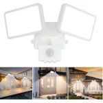 Projecteur ext�rieur led avec d�tecteur de mouvement - okz - double t�te - �tanche ip65 - blanc lumi�re ...