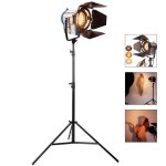 Projecteur fresnel 1000w - mandarine - dimmable - 3200k - support 3m - ampoule g22