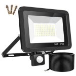 50w projecteur led dtecteur de mouvement 5000lm 6000k blanc froid ip66 etanche avec 2m cable projecteur ...