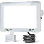 Projecteur led ext�rieur avec d�tecteur de mouvement - trahoo - 100w - 10000 lm - ip67 �tanche - 6500k ...
