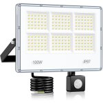 Projecteur led ext�rieur avec d�tecteur de mouvement - trahoo - 100w - 10000 lm - ip67 �tanche - blanc ...