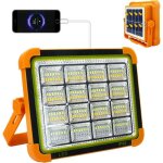 Projecteur led rechargeable solaire 100w 10000 lumens lampe de chantier avec 4 modes lanterne portable ...