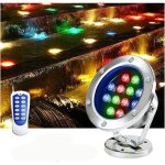 Projecteur pour piscine avec contr�le �clairage de bassin en acier inoxydable 3 - 36w �clairage paysager ...