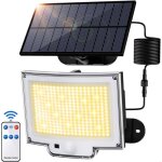 Projecteur solaire ext�rieur led - d�tection de mouvement 318 leds 3000lm - ip65 3 modes lumi�re chaude ...
