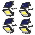 Projecteur solaire lampe led - 4 pi�ces - avec d�tecteur de mouvement ip44 5w 400lm 6000k blanc froid ...