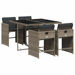 En promotionmoderne ensemble � manger de jardin (5 pcs) - cloud - table de jardin avec 4 chaises - coussins ...