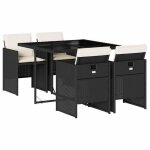 En promotionmoderne ensemble � manger de jardin coussins (5 pcs) - cloud - table de jardin avec 4 chaises ...