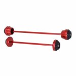 Protection axe de roue avant - arriere moto pour yamaha 700 mt - 07 2014 + 2016 alu noir - rouge (paire) ...