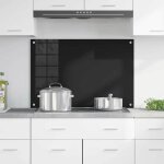 Promotion protection de cuisine / cr�dence de cuisinechicfond de hotte noir 90x60 cm verre tremp� 343619 ...