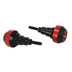 Protection de moteur moto top block forme ronde alu avoc cnc - noir / rouge - 10 mm