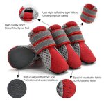Gutres pour chien - sneakers rflchissantes - rouge - confortables - impermables - 4pcs
