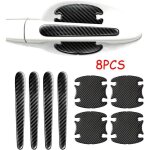 Protection porti�re voiture - autocollant de poign�e - fibre de carbone - noir - anti rayure - 8 pi�ces ...