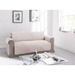 Protge canap - ivoire - 2 places - 223x179 - microfibre - polyester