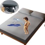 Protège matelas en coton imperméable 140x190 cm bonnet 30cm - leoclotho - gris - hypoallergique respirante ... Protège matelas en coton imperméable 140x190 cm bonnet 30cm - leoclotho - gris - hypoallergique respirante ...