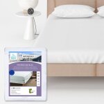 Protge matelas impermable molleton coton 200g / m 90x190 cm forme drap housse