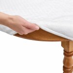 Prot�ge - table ronde �lastiqu� sous - nappe en molleton imperm�able antitache antid�rapant antichocs ...