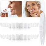 Prothses dentaires - fausses dents sourire dentier - 2pcs - blanc - silicone