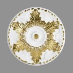 Proviston rosace polystyrne diamtre 400 mm blanc or