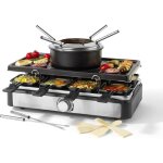 Pt4513vde appareil � raclette grill - rev�tement antiadh�sif 6 � 8 personnes avec 8 po�lons et 8 spatules ...