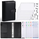 Pu a6 classeur budget enveloppe 8 poches zippées transparentes 12 feuilles de budget 2 étiquettes autocollante ... Pu a6 classeur budget enveloppe 8 poches zippées transparentes 12 feuilles de budget 2 étiquettes autocollante ...
