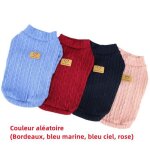 Pull pour chienpull dautomne et dhiver pour animaux de compagniecol roul tricotgilet chaud voyagepour ...