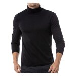 Pull � col roul� - lucmatton - noir - taille m - maille l�g�re et respirante