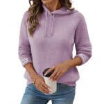 Pull femme - capuche raglan - chenille doux hiver - manches longues - automne hiver - taille eu - violet ...