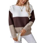 Pull femme col rond en tricot autumn dhiver sweat femme chic chaude leger coupe ample manches longues ...