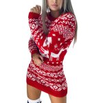 Pull femme - pull de noel femme hiver 2025 - longue maille chaude - manches longues - rouge