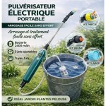 Pulv�risateur �lectrique portable 2400mah avec lance t�lescopique 60cm et tuyau 5m 3 buses arrosage jardin ...