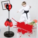Punching ball sur pied - sac de frappe enfants?5 - 12ans? - r�glable en hauteur 70 - 105cm - avec gants ...