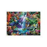Puzzle 1000 pieces colibris et papillons 68x48cm - colle fix incluse - oiseaux colores foret tropicale ...