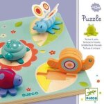 Puzzle 3d en bois - djeco - la tortue et ses amis - 5 pices - pour bb de 12 mois et plus