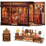 Puzzle 3d book nook en bois - maquette maison de poup�e miniature style musique � construire - d�coration ...