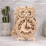 Puzzle 3d - rokr - horloge hibou - 161 pices - bois - niveau 4 / 5