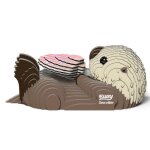 Puzzle 3d - eugy - loutre de mer - 60 pices - 9 x 45 cm - gris / blanc